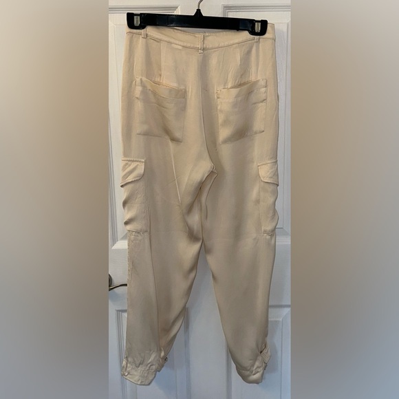 Satin Cargo Pants Zara in Sierra Beige Size XS - Picture 10 of 12